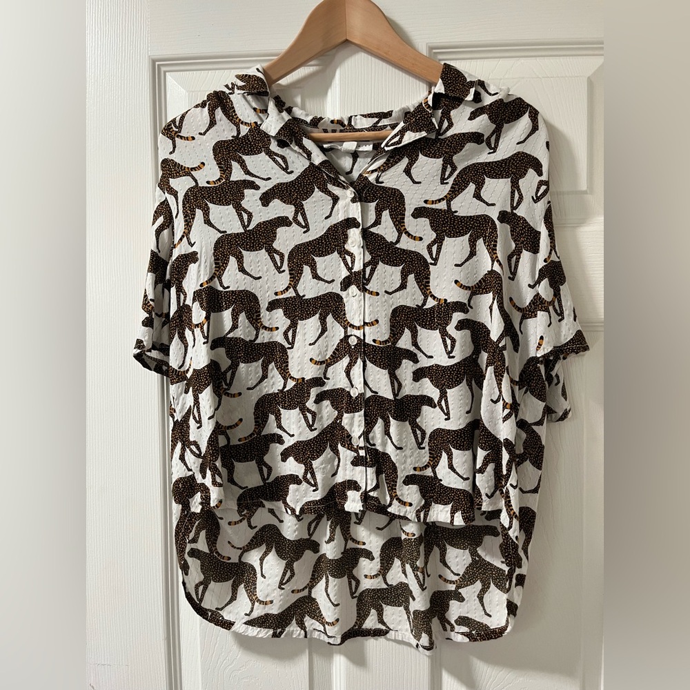 Jane + Delancey Cheetah Print Blouse